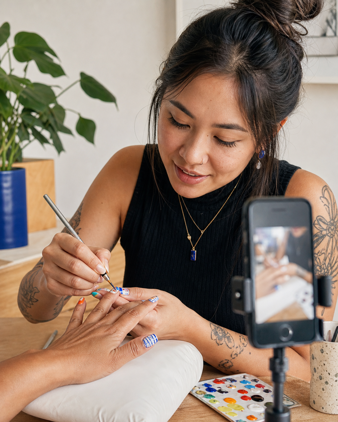 Beauty creator at work